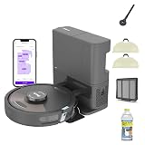 Shark Plus 2in1 Robot Vacuum & Mop with Sonic Mopping, Home Mapping, HEPA Bagless Self Empty Base, CleanEdge, for Pet Hair, WiFi, Black/Mocha, AV2630WA, for Carpets & Hardfloors