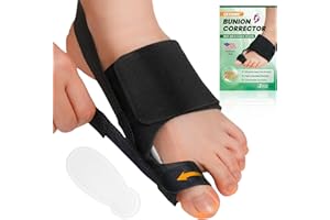 CEYOME Bunion Corrector for Women Men Big Toe, 1 Pair Adjustable Bunion Splint &Corrector Toe Straightener with Side Elastic Bands & Silicone Pads, Pain Relief & Enhanced Correction