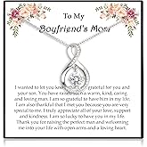 EPIRORA Gifts for Mom- Cubic Zirconia Love Knot Pendant Necklace for Mom/ Mother in Law/ Boyfriend's Mom/ Mother of the Bride/ Mother of the Groom, Dainty Jewelry Gifts for Wedding Birthday Christmas, 18"