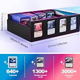 UAONO Trading Card Storage Box 2400+ MTG Deck Box with 4 Top Loader Black Purple view 4