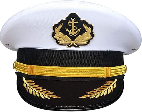 Amazon Cnstone ハロウィン仮装 子供 キッズ 大人 船長 帽子 水兵 海軍 艦長 ミリタリー ハット 帽子 ネイビー ブラック ホワイト キャップ コスプレ衣装 パーティーグッズ かぶりもの 装備品 制服帽子 小道具 約60cm ホワイト キッズコスチューム ホビー