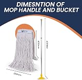 Abbey Heavy Duty Kentucky Mop 5 Heads 450g Aluminium Handle Colour Coded view 2