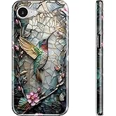 DEENAKIN for iPhone 16e Case - Wireless Charging Compatible - Dual-Layer Hard Shell & Silicone Cover - Protective Phone Case with Trendy Cute Designs for Women - Hummingbird Floral