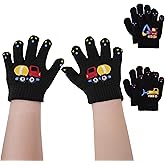 Brook + Bay Kids Magic Gloves - 3 Pack Kids Winter Gloves - Cold Weather Gloves for Boys & Girls - Children's Knit Gloves