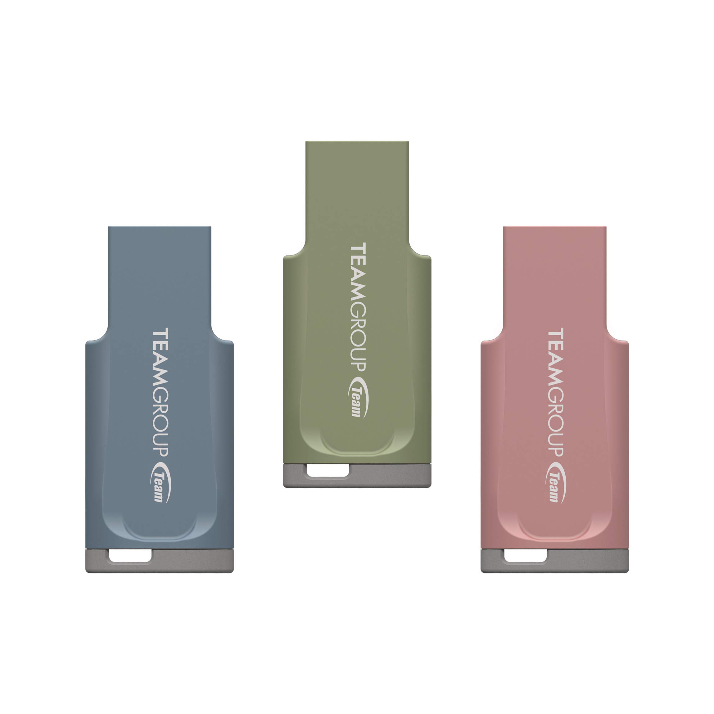 TEAMGROUP C201 32GB + 64GB + 128GB Bundle Pack USB 3.2 Gen 1 (3.1/3.0) USB Flash Drive (Matcha Green + Grown-up Pink + Monday Blue), Read up to 90MB/s, External Storage Thumb Drive Memory Stick