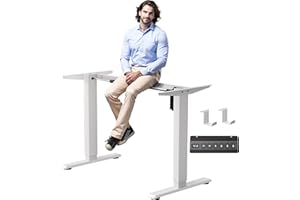 NICECOZY Electric Adjustable Standing Desk Frame Workstation,Up to 47.2",Ergonomic Standing Up Desk Base with Memory Controller,White Frame Only