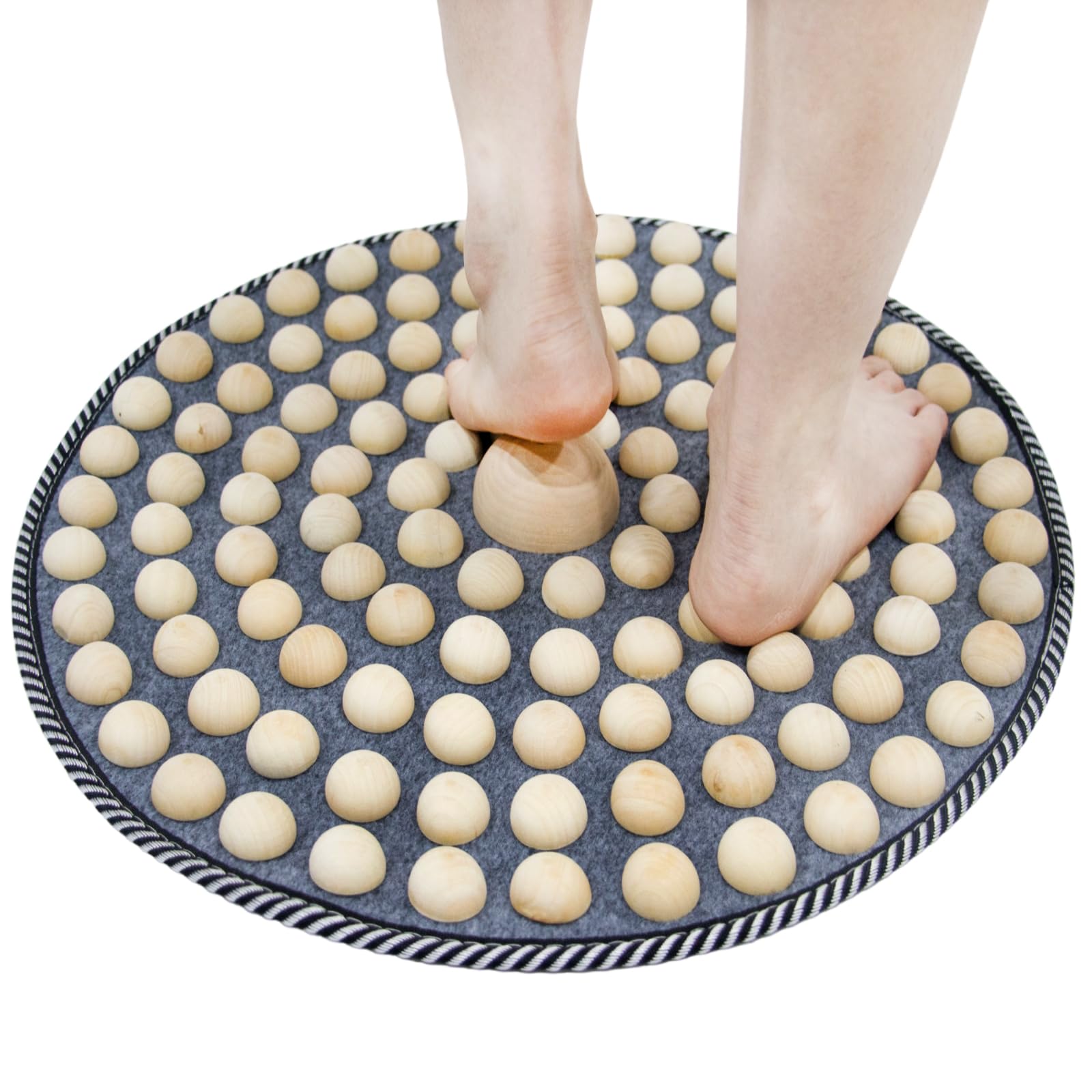 Photo 1 of USEAHITOR Wood Foot Acupressure Mat - Ergonomic Foot Massager Mat for Feet Relax, Wood Massage Tool -Foldable Pressure Point Pad
