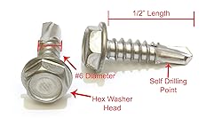 No. 6 x 1/2" Stainless Hex Washer Head Self