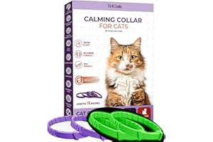 TriOak Calming Collar for Cats: 4 Pack Cat Calming Collar - Premium Calming Cat Collar - Cat Pheromone Collar - Pheromone Collar for Cats - Efficient Relieve Anxiety Stress (4 Pack Purple)