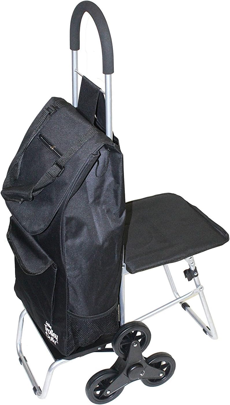 dbest products Stair Climber Trolley Dolly with Seat, Black