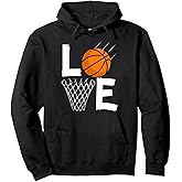 Women Girls Love Basketball Hoodie | BBall Hoodie for Girls Pullover Hoodie