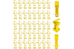 HENGTONG 2 Inch Extender T Post Insulator, Snap-on T-Post Holding Insulator, 40 PCS, Yellow