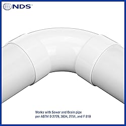 NDS PVC S&D 90° Long-Turn Elbow, 4-Inch, for Hub X