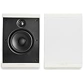 Polk Audio OWM3 Compact Wall &amp; Bookshelf Speakers, Pair, White | 4.5" Dynamic Balance Woofers, 1" Tweeter, Versatile Loudspeaker for Multi-Zone Home Theater, Paintable Grilles