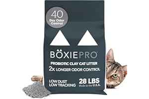 Boxie® Probiotic 40 Day Natural Odor Control Cat Litter, 28lb Clumping Clay Kitty Litter