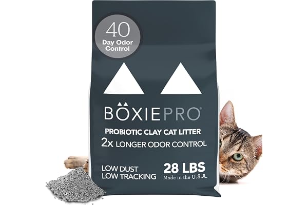 Boxie® Probiotic 40 Day Natural Odor Control Cat Litter, 28lb Clumping Clay Kitty Litter