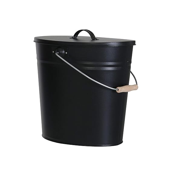 Mehrzweckeimer als Ascheeimer mit Deckel-Kaminzubehör zum