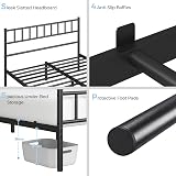 Yaheetech Double Metal Bed Frame 4ft6 with Headboard and Footboard Black view 5