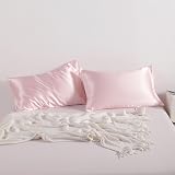 NTBAY Silk Satin Pillowcases 2 Pack 50x90 cm Light Pink Envelope Closure view 5