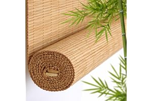 Bamboo Blinds Outdoor Cordless Roll Up Shade- Store Bambou Intérieur, Custom Blackout Bamboo Curtains, Patio Door Blinds, Nat