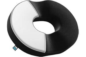 Ergonomic Innovations Very Firm Donut Pillow Lifting Cushion - Suitable for Men and Women Weighing 200 to 260 lbs (Black)