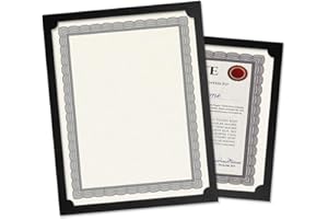 FINE STATIONERY Plain Black Certificate Holders - Pack of 50, Linen Cover 80 lb. Stock, Single-Sided, Die-Cut Corners, for Office, Business Awards, Graduation, School Diploma Holder, 9-1/2" x 12" (Set of 50)