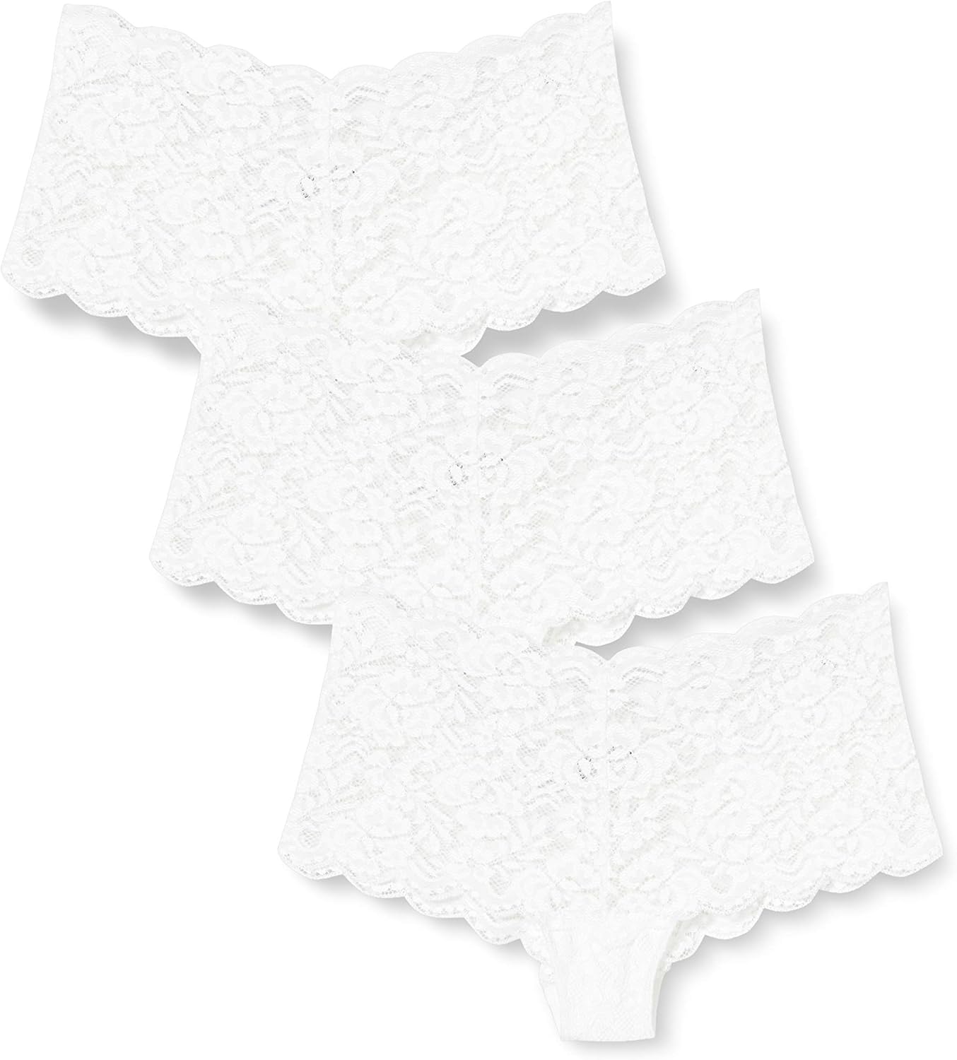 Iris & Lilly: Floral Lace Hipster Slip, weiß 3er Pack, XS - XL Dessous Bild 1