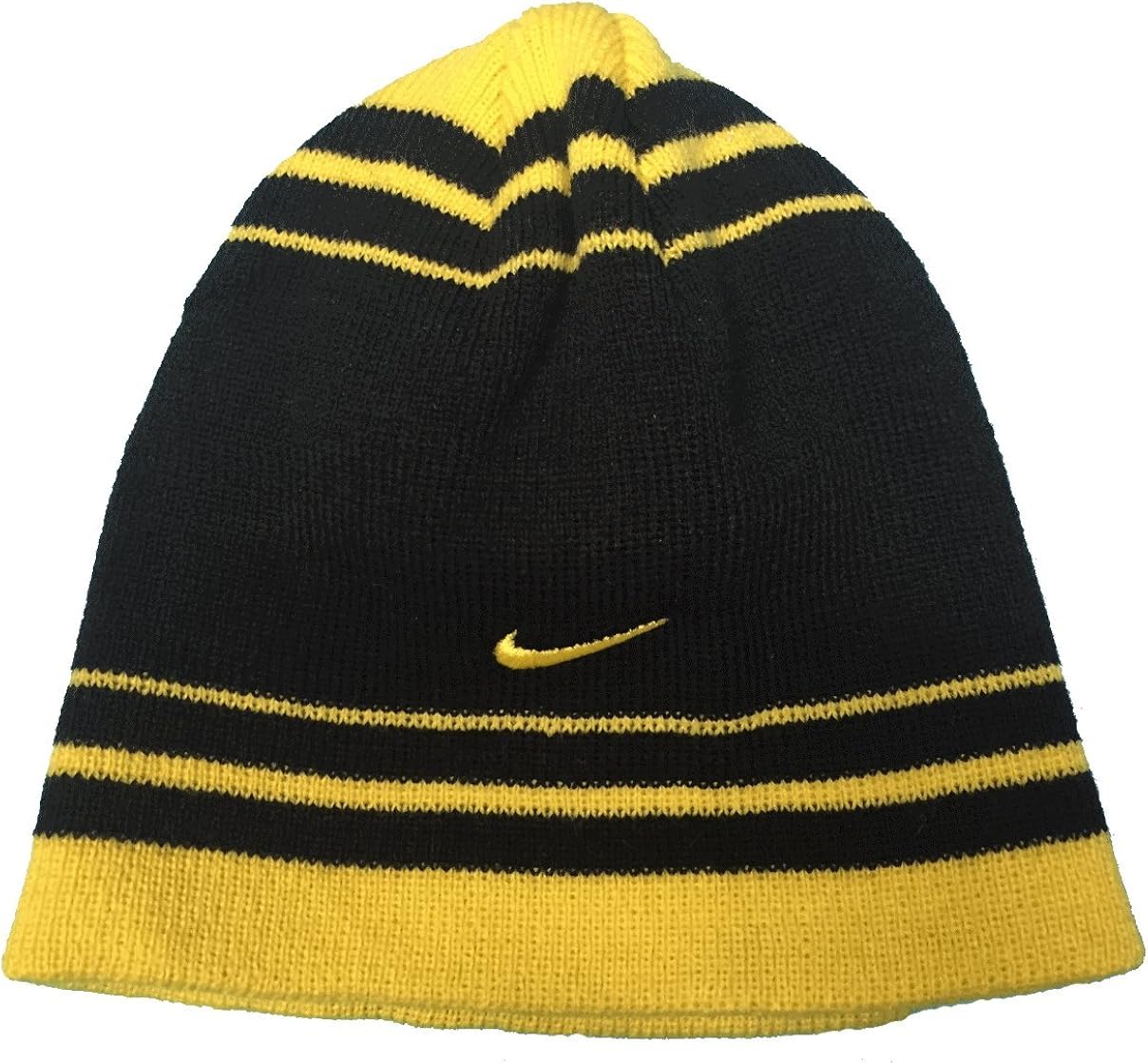 NIKE Knit Striped Beanie Black/Volt 4/7 Toddler Boy's Clothing