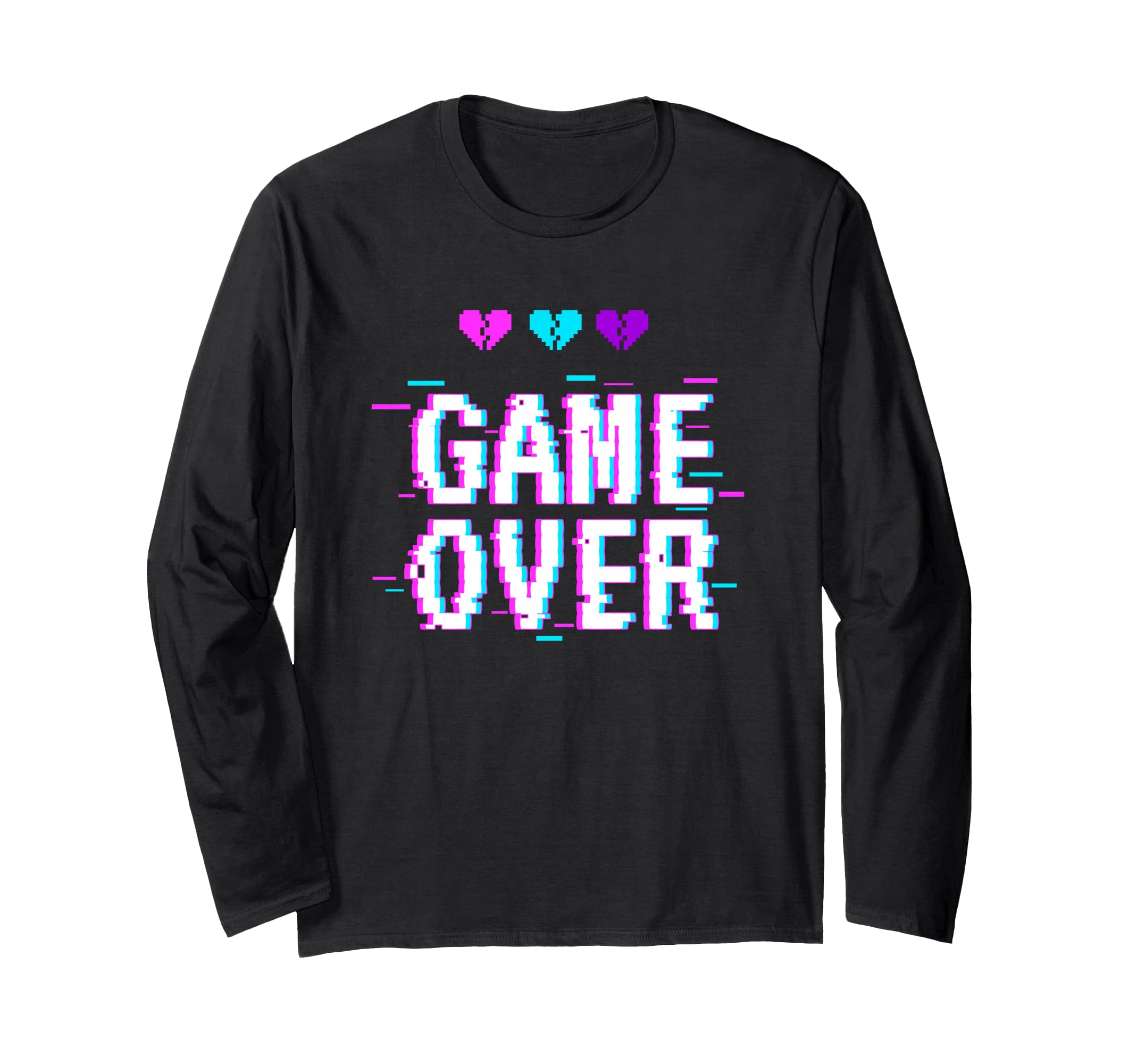 Vaporwave Aesthetic Style Game Over Yami Kawaii Pastel Goth Long Sleeve T-Shirt