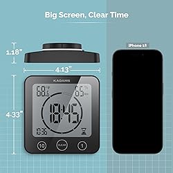 KADAMS Digital Bathroom Shower Kitchen Wall Clock