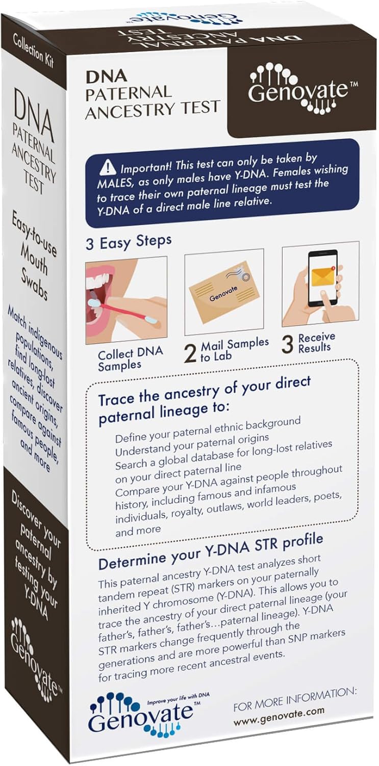 Amazon Com Genovate Dna Paternal Ancestry Test Health Personal