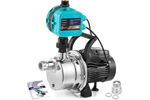 Hanchen 2-IN-1 Water Pressure Booster Pump with Controller, Automatic Shallow Well Jet Pump for Home Garden, 607 GPH Self-Pri
