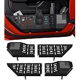 MEALAM Front Door Storage Box for Jeep Wrangler JL JLU 4XE (2018-2025) &amp; Gladiator JT (2020-2025) Accessories, 2PCS Metal Door Pockets Organizer Fits Manual Seats (Black)