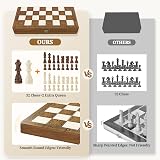 Sarr Klith 12-Inch Wooden Chess Set Folding Board with Magnetic Pieces view 5