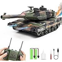 Hitish RC Tank Car That Shoots for Kids Adults, 2.4G Remote Control Army Tank Toys with Auto Demo Sound Light Smoke, 13 Chann