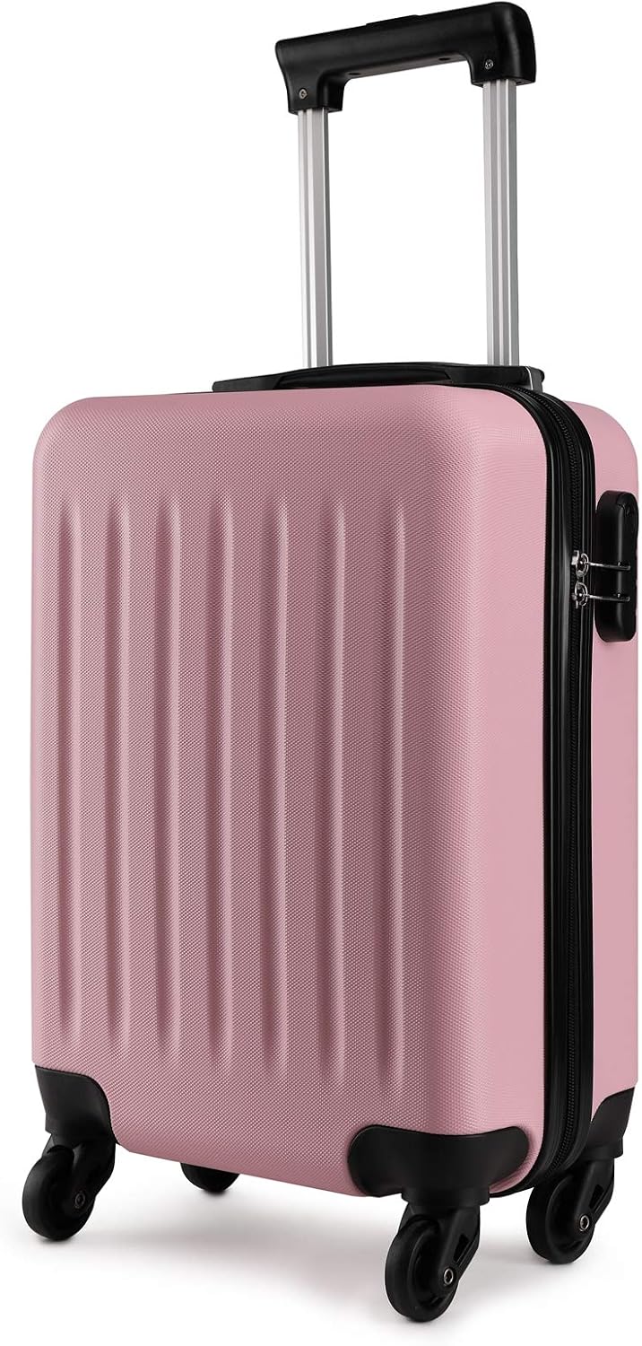 Amazon.com: Kono - Maleta rígida de plástico ABS de 19 pulgadas para un  viaje rápido con 4 ruedas de 360 ° con cremallera doble YKK, Rosado), K1872