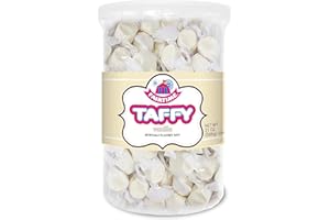 Fairtime Taffy Bulk White Candy for Candy Buffets, Vanilla Taffy, Vanilla Candy, Bulk Candy, Pinata Candy, Individually Wrapped Candy - Kosher Candy, 21 Ounce Tub