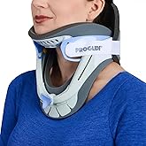 PROGLIDE Cervical Collar Neck Brace &mdash; 2-Piece Adjustable Cervical Traction Device with 12 Height Settings, Breathable Plush Padding &amp; MRI Compatible Design &mdash; Neck Pain Relief, Whiplash, Post-Surgery Recovery Support for Men &amp; Women
