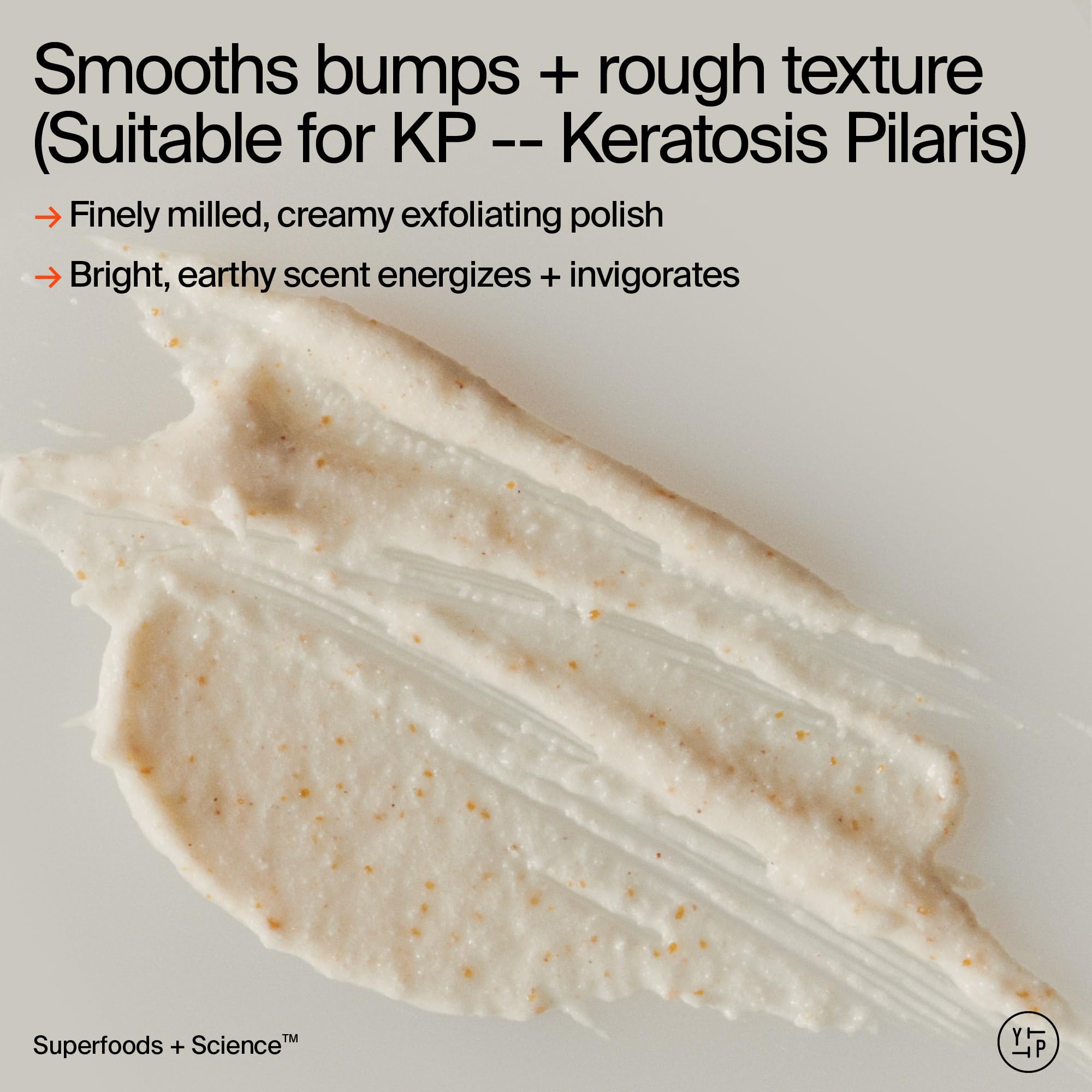 Youth To The People 10% AHA + Yerba Mate Smoothing Energy Body Scrub (8 fl oz), Exfoliates Rough Texture + Dry Skin, Suitable for Sensitive + Keratosis Pilaris Skin, Vegan