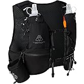 Haimont Hydration Running Vest with Water Bottles for Women Men, Adjustable Lightweight 8L Water Backpack with Soft Flasks for Trail Running