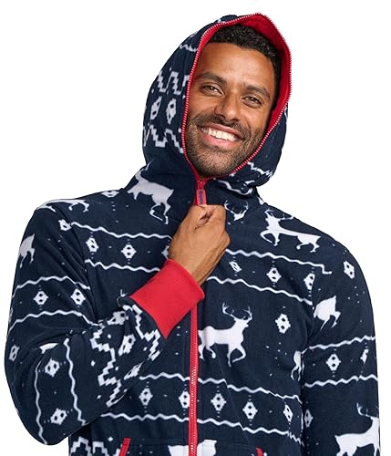 Tipsy Elves Mens Hooded Christmas Sweater Tipsy Elves Blue Fair