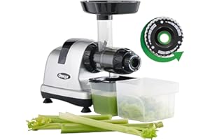 Omega MM900HDS Medical Medium Slow Masticating Celery Juicer High Juice Yield Adjustable Dial, 200-Watt, Silver