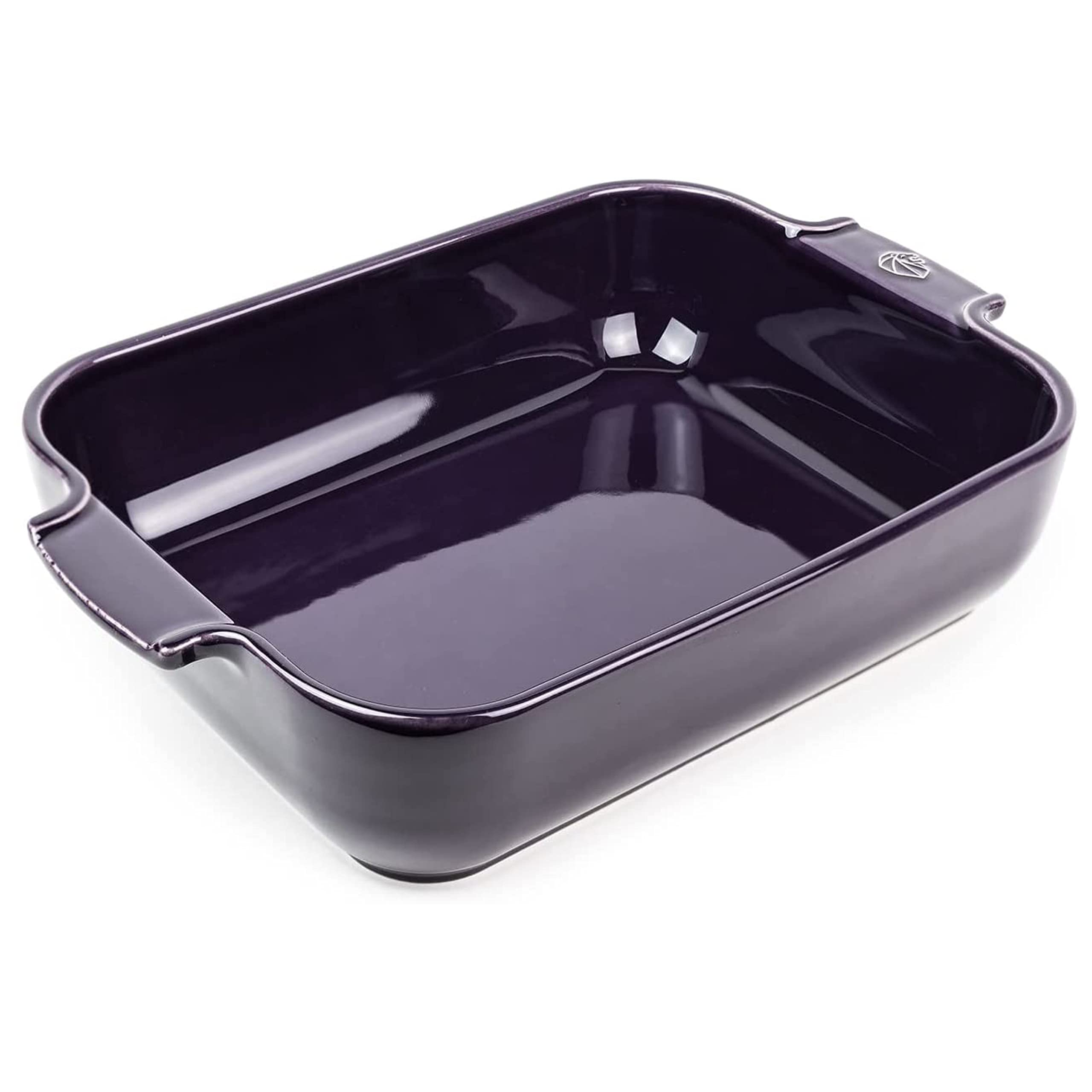 PEUGEOT - Rectangular Ceramic Baking Dish - 32 cm (including handles) x 20 cm x 6.5 cm - Capacity: 2.7 L - 4-5 Servings - 10 Year Guarantee - Made In France - Eggplant Colour — image 1