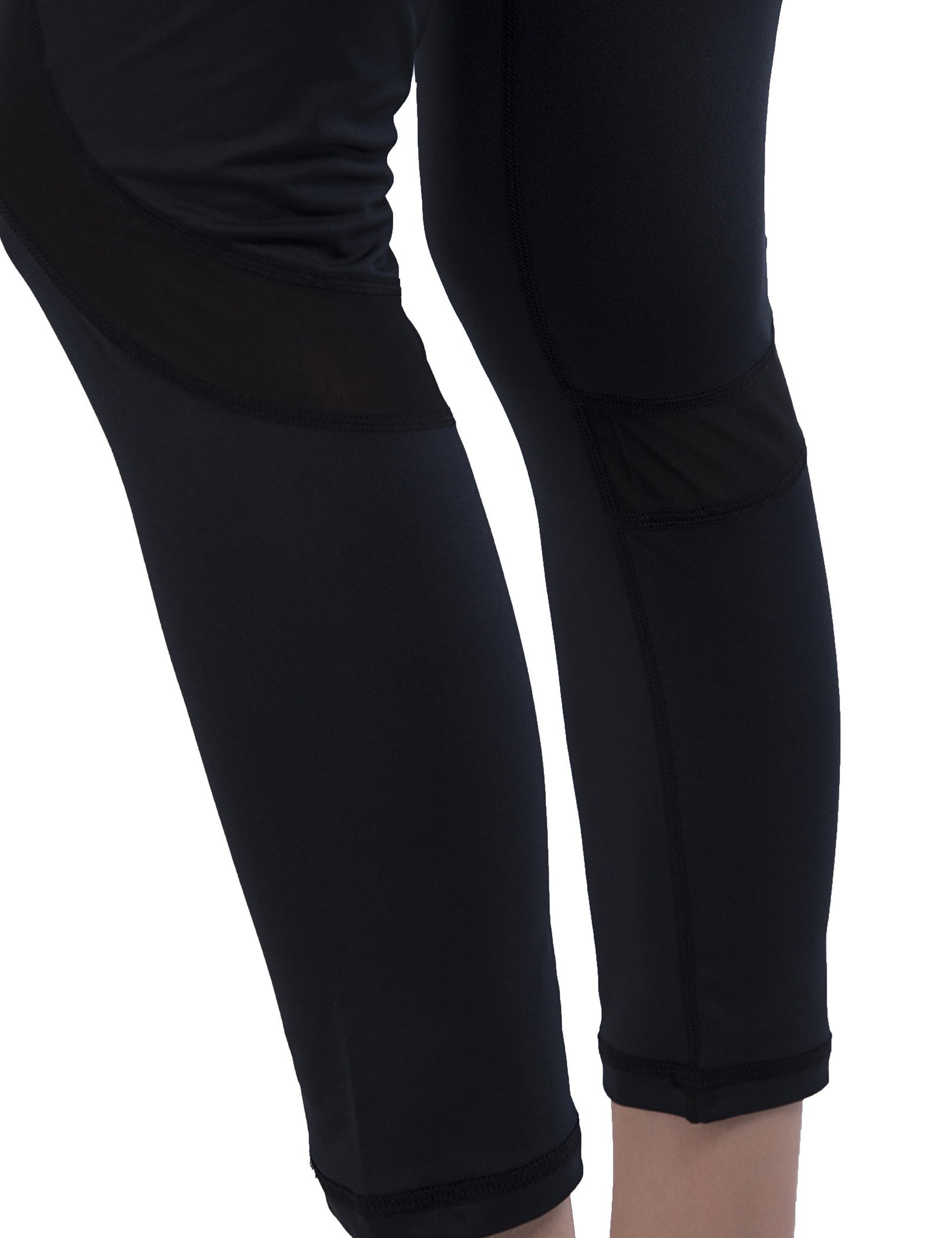 SPECIAL MAGIC Women\'s Mid Waist Side Mesh Ankle Length Workout Leggings Yoga Pants For Summer Black S