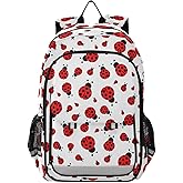 JHKKU Kids Backpack for Boys Girls Bookbags Elementary Backpack Ladybugs School Bags Travel Daypack Lightweight Waterproof with Reflective Strip