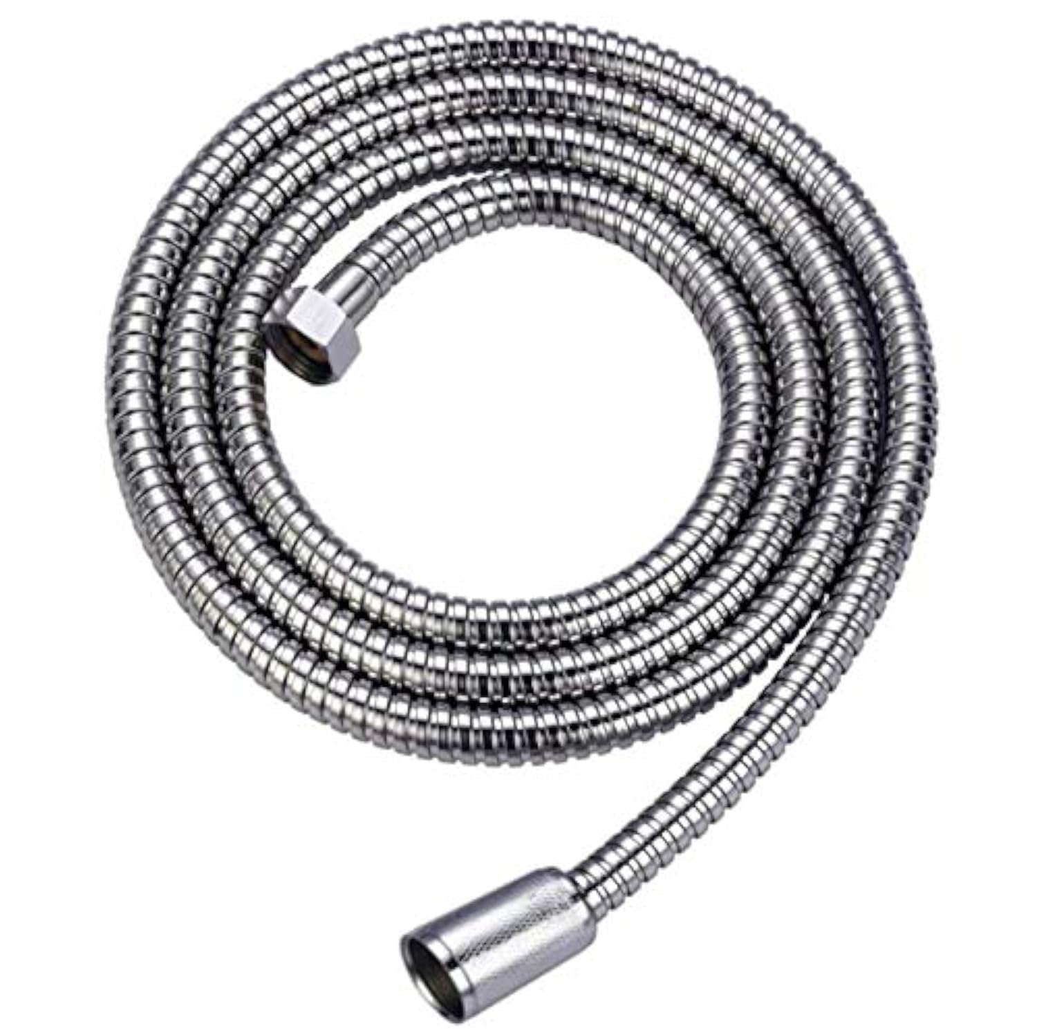KAV Universal Shower Hose - Flexible Anti-Kink Stainless Steel Hose with Brass Insert & Chrome Finish – Leakproof, High Pressure Resistant, Easy DIY Replacement, Fits Most Shower Heads - 1 Meter