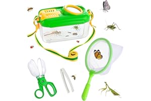 Bug Catcher for Kids- Sturdy Kids Bug Catching Kit Gifts with Bug Collector Insect Catcher Butterfly Net Tweezer, Kids Bug Ha