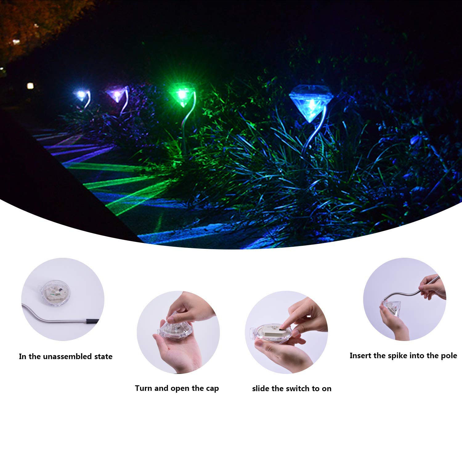 Decoración de exterior Decoración de Patio Luces LED Focos Solares Para