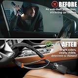 Tevlaphee Upgraded Steering Wheel Lock with 3 Keys High Visibility Black view 3