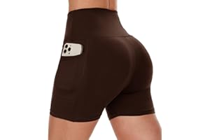 CAMPSNAIL Biker Shorts Women with Pockets - 3"/5"/8" High Waisted Workout Spandex Tummy Control Gym Running Yoga Shorts